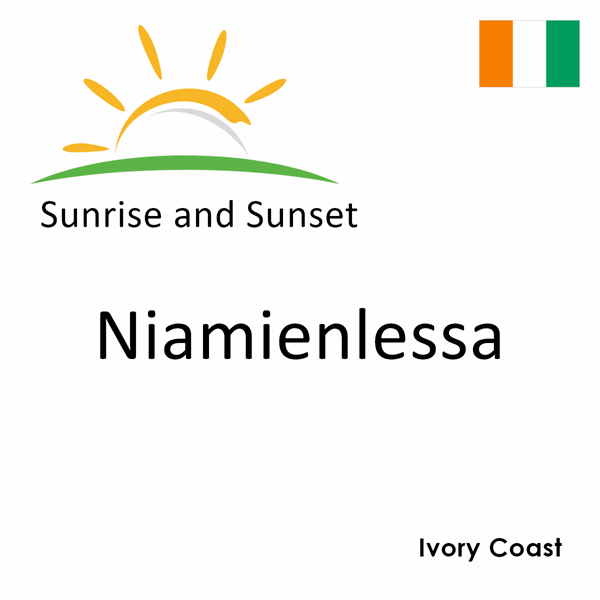 Sunrise and sunset times for Niamienlessa, Ivory Coast