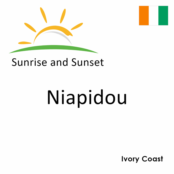 Sunrise and sunset times for Niapidou, Ivory Coast