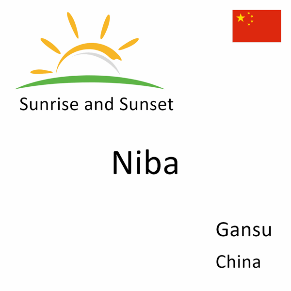 Sunrise and sunset times for Niba, Gansu, China