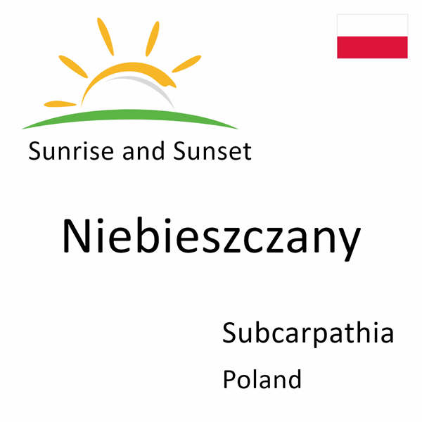 Sunrise and sunset times for Niebieszczany, Subcarpathia, Poland