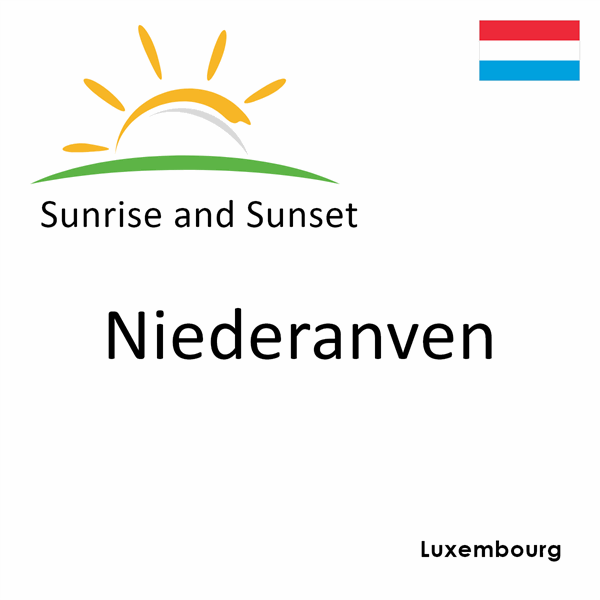 Sunrise and sunset times for Niederanven, Luxembourg