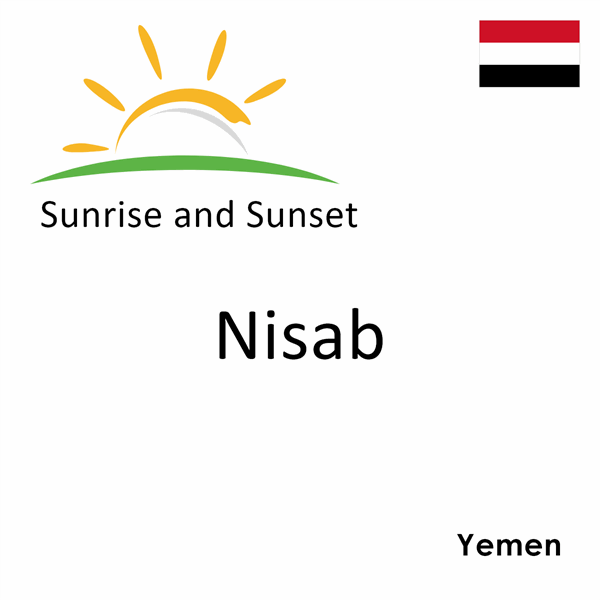 Sunrise and sunset times for Nisab, Yemen