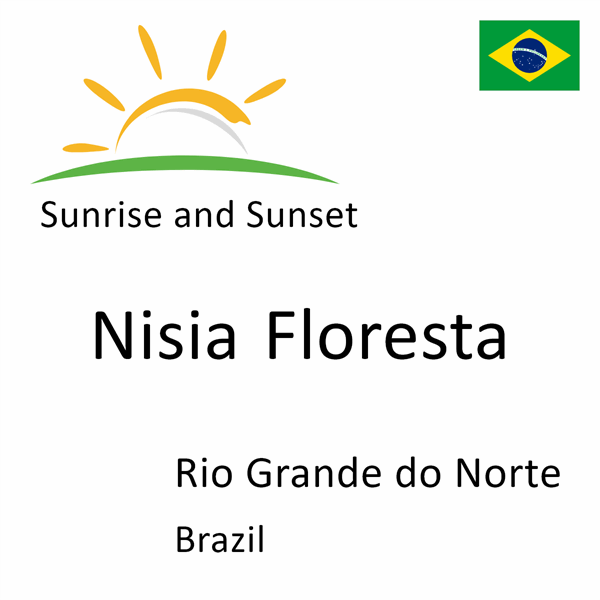 Sunrise and sunset times for Nisia Floresta, Rio Grande do Norte, Brazil