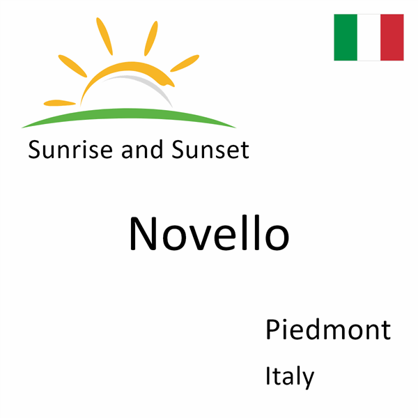 Sunrise and sunset times for Novello, Piedmont, Italy