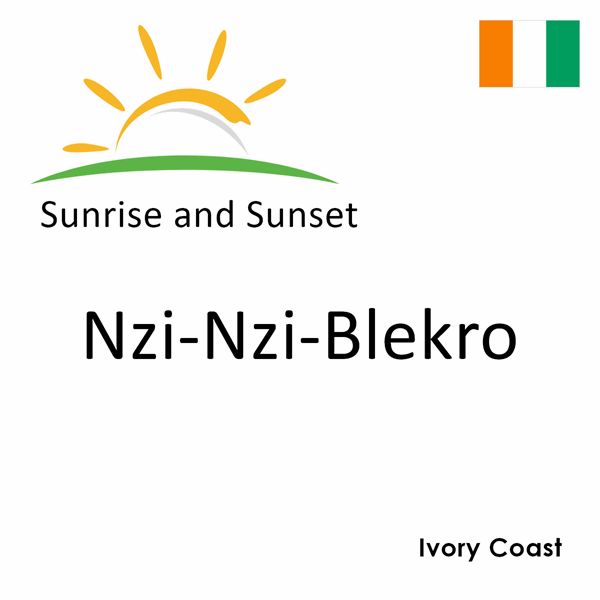 Sunrise and sunset times for Nzi-Nzi-Blekro, Ivory Coast