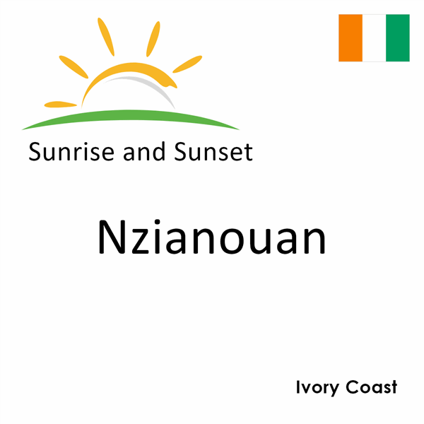 Sunrise and sunset times for Nzianouan, Ivory Coast