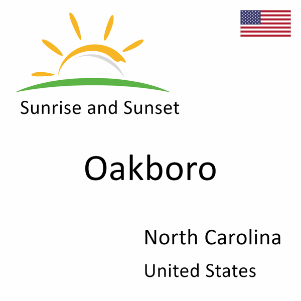 Sunrise and sunset times for Oakboro, North Carolina, United States