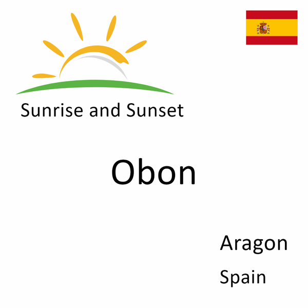 Sunrise and sunset times for Obon, Aragon, Spain