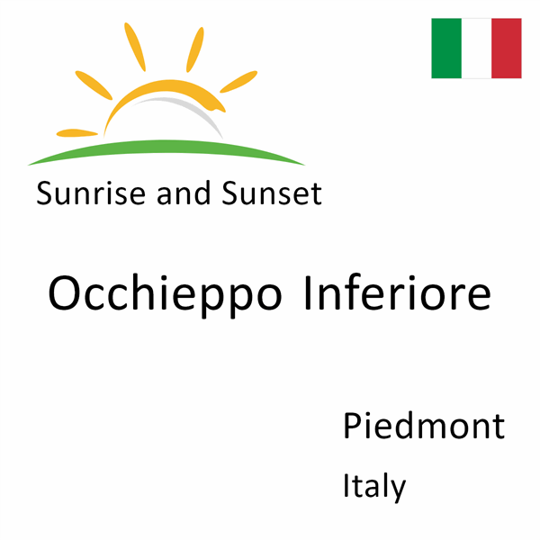 Sunrise and sunset times for Occhieppo Inferiore, Piedmont, Italy