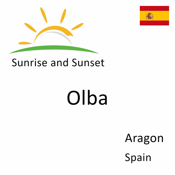 Sunrise and sunset times for Olba, Aragon, Spain