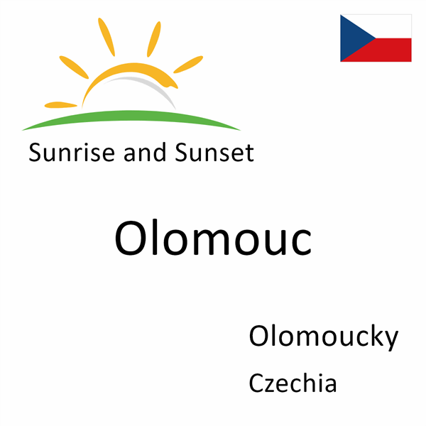 Sunrise and sunset times for Olomouc, Olomoucky, Czechia