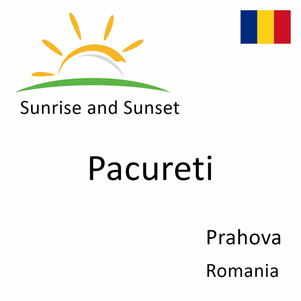 Sunrise and sunset times for Pacureti, Prahova, Romania