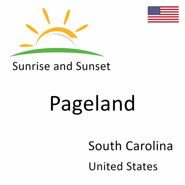 Sunrise and sunset times for Pageland, South Carolina, United States