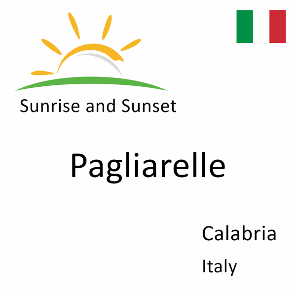 Sunrise and sunset times for Pagliarelle, Calabria, Italy