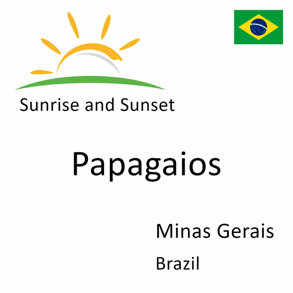 Sunrise and sunset times for Papagaios, Minas Gerais, Brazil