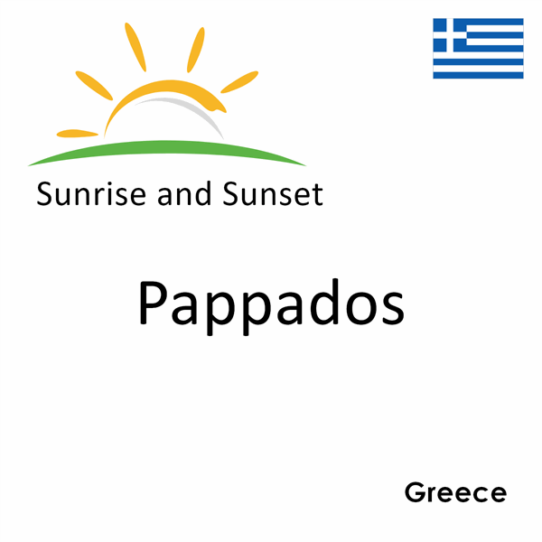 Sunrise and sunset times for Pappados, Greece