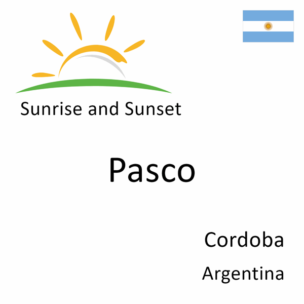 Sunrise and sunset times for Pasco, Cordoba, Argentina