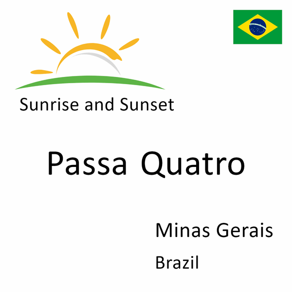 Sunrise and sunset times for Passa Quatro, Minas Gerais, Brazil