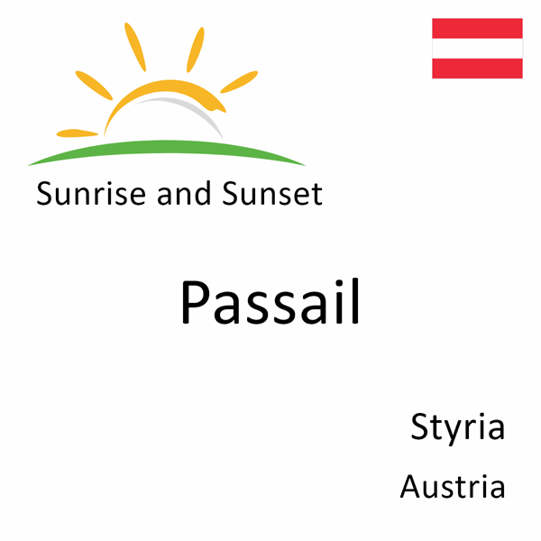 Sunrise and sunset times for Passail, Styria, Austria