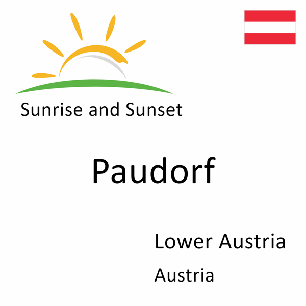 Sunrise and sunset times for Paudorf, Lower Austria, Austria