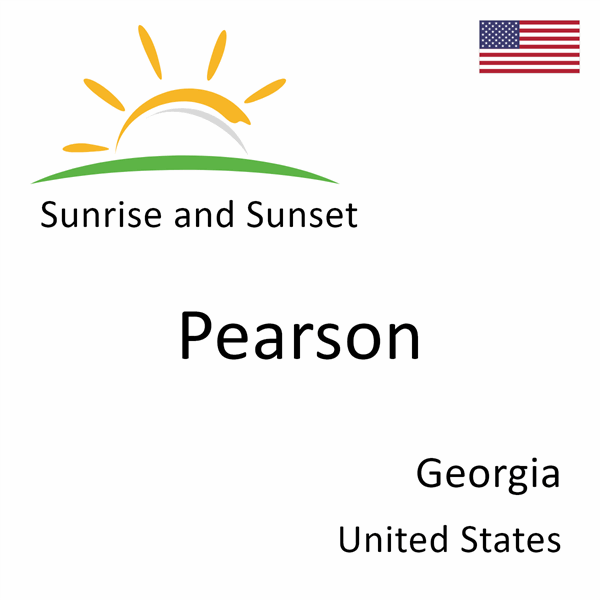 Sunrise and sunset times for Pearson, Georgia, United States