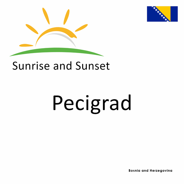 Sunrise and sunset times for Pecigrad, Bosnia and Herzegovina