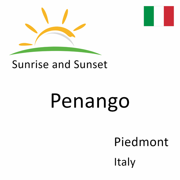 Sunrise and sunset times for Penango, Piedmont, Italy