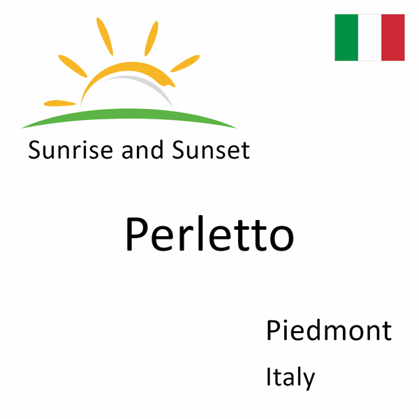 Sunrise and sunset times for Perletto, Piedmont, Italy