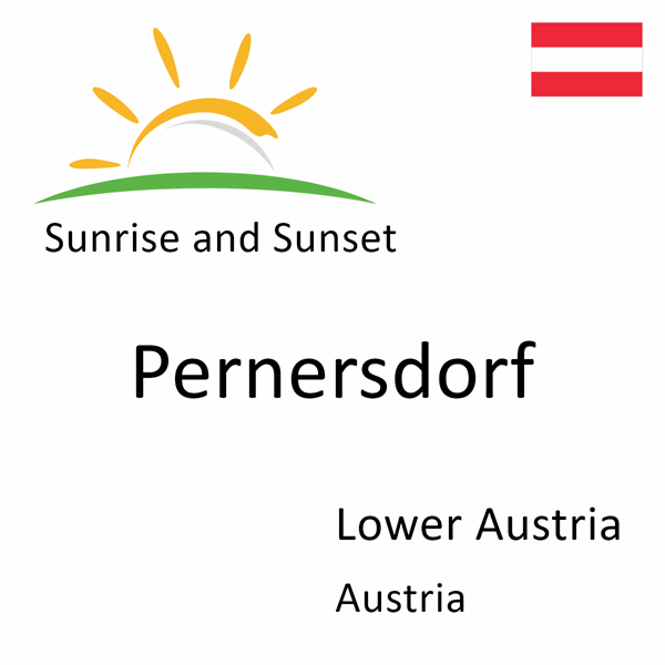 Sunrise and sunset times for Pernersdorf, Lower Austria, Austria