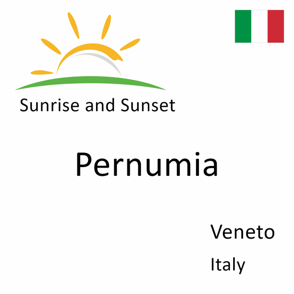 Sunrise and sunset times for Pernumia, Veneto, Italy