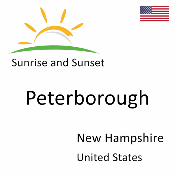 Sunrise and sunset times for Peterborough, New Hampshire, United States