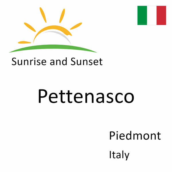 Sunrise and sunset times for Pettenasco, Piedmont, Italy