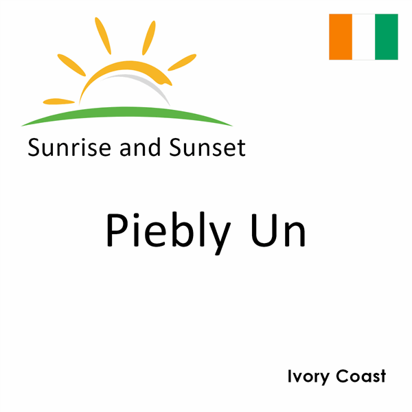 Sunrise and sunset times for Piebly Un, Ivory Coast