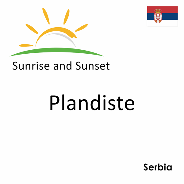 Sunrise and sunset times for Plandiste, Serbia