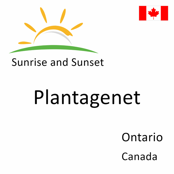 Sunrise and sunset times for Plantagenet, Ontario, Canada