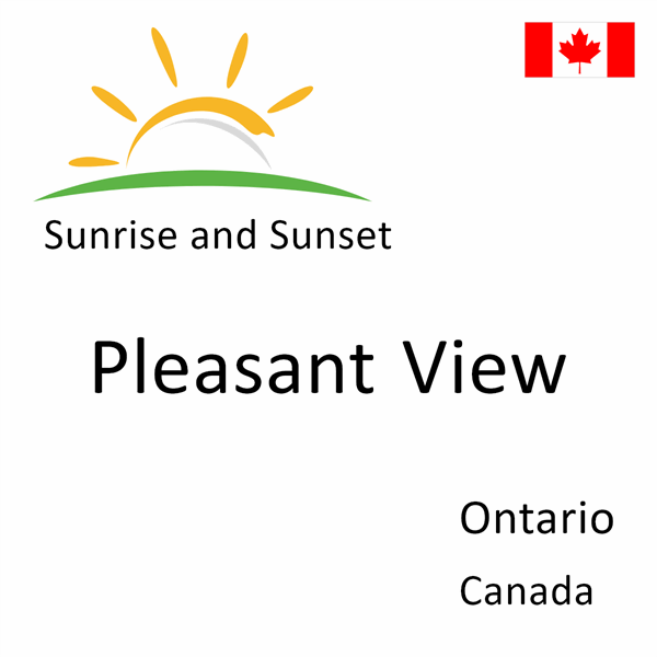 Sunrise and sunset times for Pleasant View, Ontario, Canada