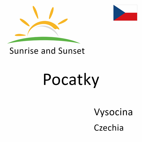 Sunrise and sunset times for Pocatky, Vysocina, Czechia