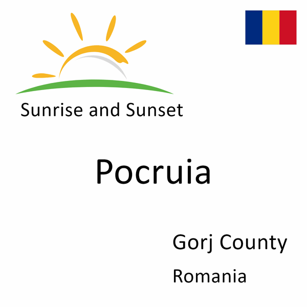 Sunrise and sunset times for Pocruia, Gorj County, Romania