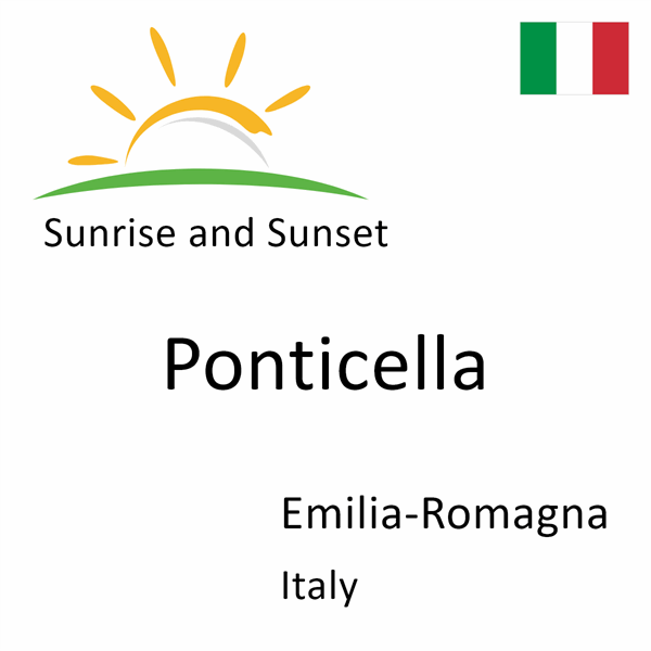 Sunrise and sunset times for Ponticella, Emilia-Romagna, Italy