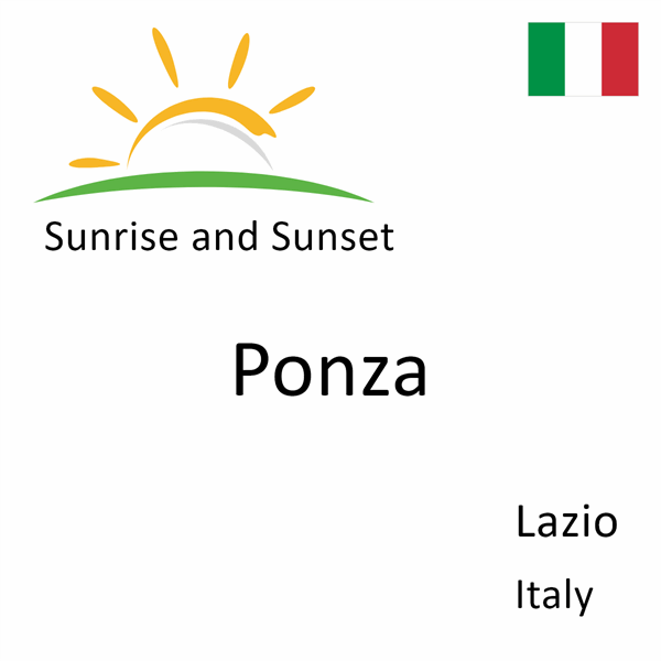 Sunrise and sunset times for Ponza, Lazio, Italy