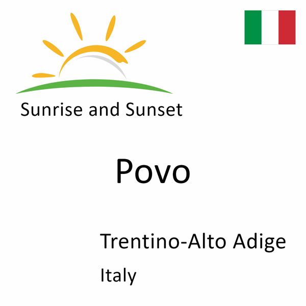 Sunrise and sunset times for Povo, Trentino-Alto Adige, Italy