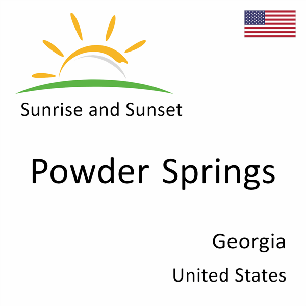 Sunrise and sunset times for Powder Springs, Georgia, United States