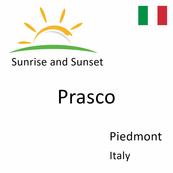 Sunrise and sunset times for Prasco, Piedmont, Italy