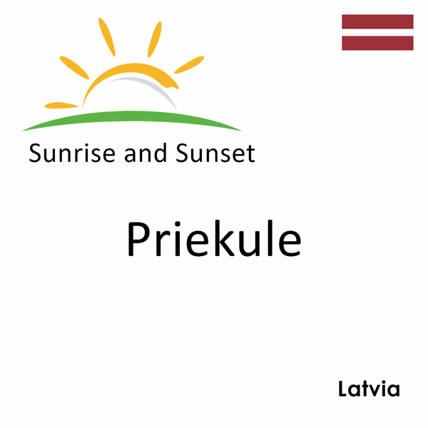 Sunrise and sunset times for Priekule, Latvia