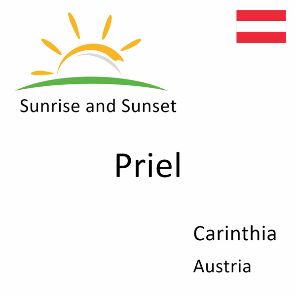 Sunrise and sunset times for Priel, Carinthia, Austria