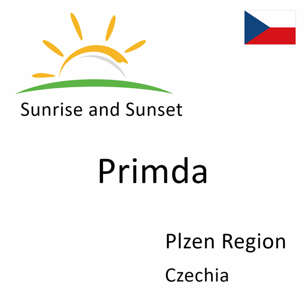 Sunrise and sunset times for Primda, Plzen Region, Czechia