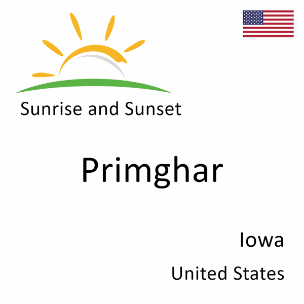 Sunrise and sunset times for Primghar, Iowa, United States