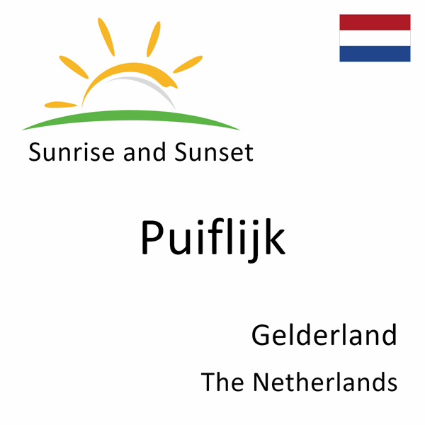 Sunrise and sunset times for Puiflijk, Gelderland, The Netherlands