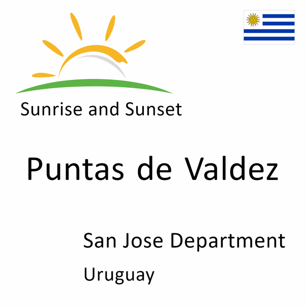 Sunrise and sunset times for Puntas de Valdez, San Jose Department, Uruguay