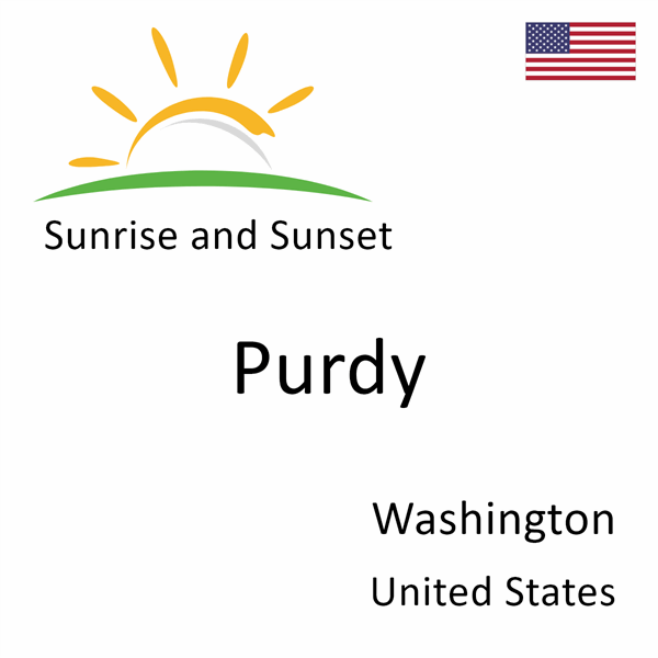 Sunrise and sunset times for Purdy, Washington, United States